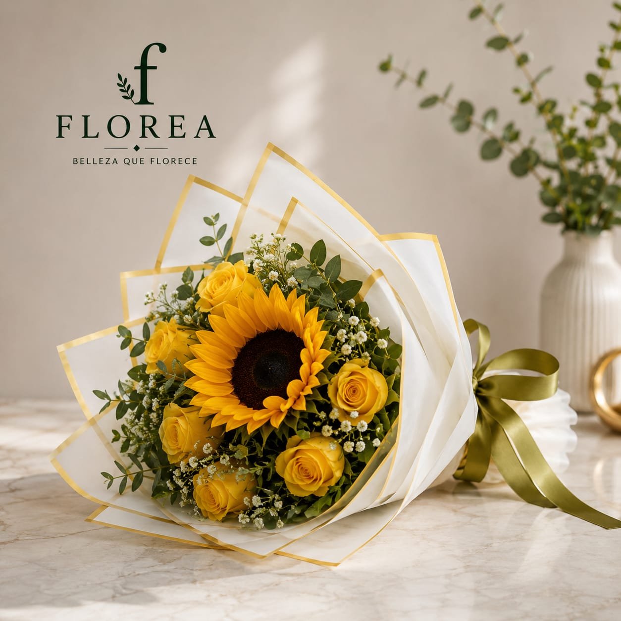 Florea Amarillo girasol y rosas